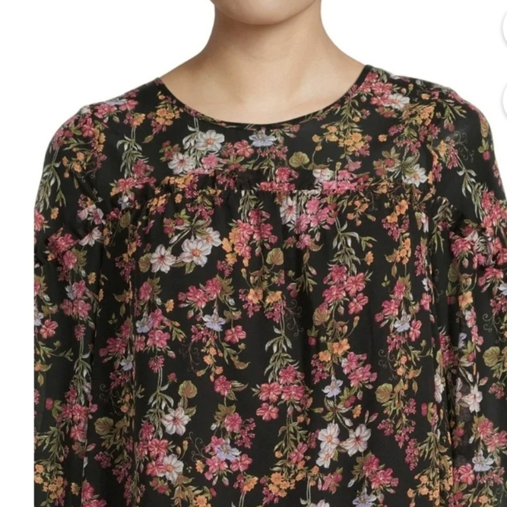 Floral Black Dress Size XL - Picture 3 of 4